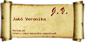 Jakó Veronika névjegykártya